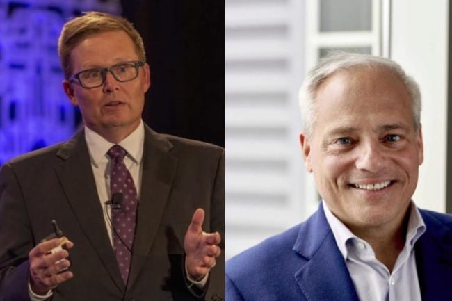 composite image of two males wearing suits